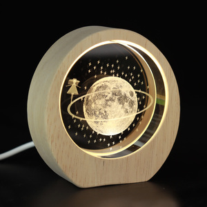 Lámpara Nocturna de Cristal 3D de 80 mm, Ecológica, con Tema de Galaxia, Grabada con Láser, Luna Luminosa, Adorno de Escritorio para Estudiantes, Regalo de Navidad K9 - Product Image 3