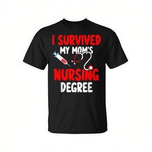 Camiseta con la frase "Sobreviví a la carrera de enfermería de mi mamá", regalo para el Día de la Madre - Product Image 2