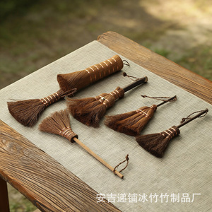 Cepillos para mesa de té hechos a mano con cerdas de palma, tradicionales de bambú con lazo para colgar, para accesorios de juego de té Kung Fu - Product Image 3