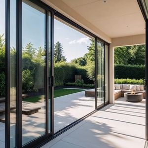 Fenêtres en aluminium insonorisées Prima <span class=keywords><strong>avec</strong></span> structure de fenêtre en aluminium scellée pour intérieurs calmes, rendu de jardin en ligne - Product Image 1