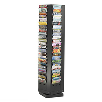 Support d'affichage de magazines en métal personnalisé à 4 côtés, présentoir de brochures, présentoir de bandes dessinées avec roulettes