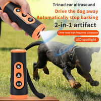 Nouvel appareil anti-aboiement ultrasonique rechargeable 3-en-1 portable pour l'entraînement des chiens avec lampe de poche