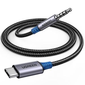 สาย AUX UGREEN แบบตัวผู้ต่อตัวผู้ สำหรับรถยนต์ ชนิด Type C เป็นแจ็คเสียง 3.5 มม. ความยาว 1 เมตร พร้อมหัว <span class=keywords><strong>TRRS</strong></span> สำหรับหูฟังสเตอริโอ อะแดปเตอร์ไมโครโฟน HiFi - Product Image 1
