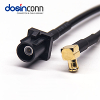 Cable Coaxial Fakra A Macho de Código Negro a MCX Macho en Ángulo con Cable Coaxial RG174 de 50 ohmios para Arnés de Cableado de Automóvil, 6 GHz, 1 m