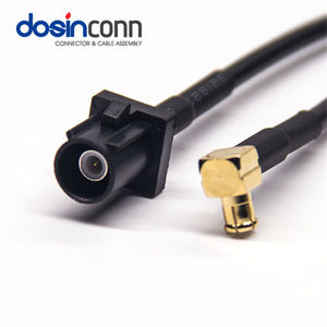 Conector Macho Fakra A Preto para Conector Macho MCX Angulado com Cabo Coaxial RG174 50ohm para Chicote de Fiação Automotiva 6GHz Cabo de 1m - Product Image 2