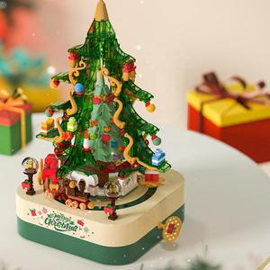 Bloques de juguetes caja de música niños juguete educativo Diy construcción eléctrica Navidad cajas musicales - Product Image 2