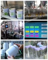 Machine automatique de remplissage, scellage et capsulage pour ligne de production de lait en poudre protéiné, avec système de scellage sous vide pour boîtes de conserve