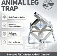 Piège à animaux robuste en acier galvanisé avec ressort puissant pour le capture de visons, castors, ratons laveurs et autres animaux sauvages en extérieur