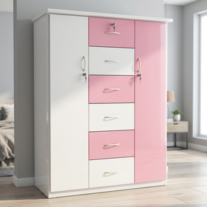 Armoire en plastique autoportante du Vietnam avec 2 portes verrouillables, 130 cm de haut, I Thnh Furniture pour la maison ou l'appartement - Product Image 3