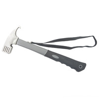 Petit marteau carré en acier au carbone avec manche en fibre TPR, outil multifonctionnel pour le camping en plein air et l'escalade