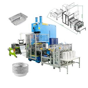 Contenedor para llevar de papel de aluminio personalizado, máquina automática de fabricación de contenedores de alimentos de papel de aluminio de 63 toneladas con molde - Product Image 1