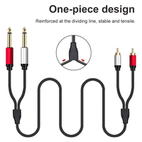 Câble adaptateur audio stéréo 2 6.35MM vers 2 RCA mâle Câble audio stéréo double 6.35MM vers 2 RCA