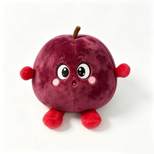 Peluche de fruta personalizado, lindo peluche de ciruela, peluche de ciruela morada, juguete de peluche de ciruela, peluche de fruta redondo - Product Image 1