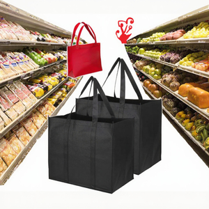 Custom Eco-Friendly Durable Red Nonwoven Shopping <b>Bag</b> Reusable Heavy Duty Carry <b>Bag</b> with Reinforced Handles <b>Large</b>/<b>Extra</b> <b>Large</b> - Product Image 3