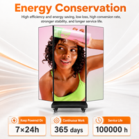 Afficheur LED pliable P1.53 P2 à trois volets, facile à ranger, transport pratique en intérieur, écran LED pliable pour la publicité