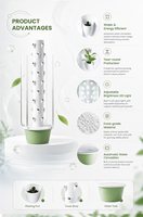 Système de culture hydroponique à 9 étages avec éclairage LED, tour de culture verticale intérieure pour légumes sans terre