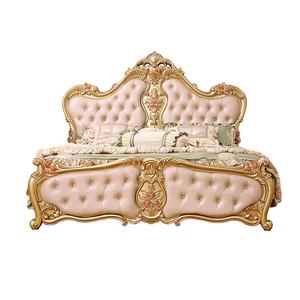 Lit double en cuir <span class=keywords><strong>champagne</strong></span> or <span class=keywords><strong>de</strong></span> style européen 1.8m, lit <span class=keywords><strong>de</strong></span> mariage <span class=keywords><strong>de</strong></span> princesse, <span class=keywords><strong>de</strong></span> luxe pour villa royal ou king size - Product Image 2