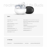 Audífonos Realme TechLife Buds TWS con Bajos Profundos 6.1, Carga Tipo-C, Resistencia al Agua IPX4, Indicador LED de Batería, AI ENC