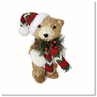 Décoration d'intérieur moderne écologique 18*11*28cm, ours en peluche mignon, cadeau de Noël