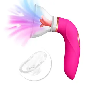 Güçlü emiş pembe dil yalama vibratör G spot yapay penis seks oyuncak klitoral emme yalama dil vibratör kadınlar için