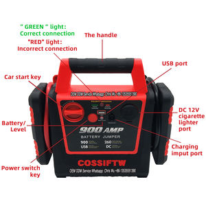 COSSIFTW Démarreur de voiture 900 Amp Peak <span class=keywords><strong>Booster</strong></span> 12V 10000mAh 260PSI Compresseur d'air Batterie Pack - Product Image 3
