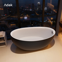 Baignoire autoportante portable écologique en acrylique à motif marbre, avec drain, aspect pierre de luxe, pour une immersion moderne en salle de bain intérieure