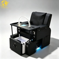 Nouvelle arrivée : fauteuil de pédicure électrique de luxe avec massage par pétrissage, table de manucure escamotable et éclairage LED pour soins des pieds et des mains
