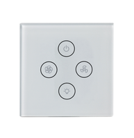 Interrupteur mural tactile intelligent Tuya Smart Life Wi-Fi en verre pour éclairage, ventilateur et rideau, 1, 2 ou 3 gangs, compatible UE/Royaume-Uni