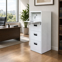 Armoire de classement verticale en acier à 4 tiroirs, armoire de bureau métallique verrouillable avec coffre-fort pour le rangement de documents juridiques, lettres et A4