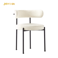 Chaises d'invités de mariage au design moderne, élégantes, en tissu velours blanc, chaise de salle à manger en bouclette