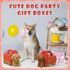 Boîte <span class=keywords><strong>de</strong></span> fête d'adoption d'animaux, sacs à friandises pour chiots avec trous, sachets <span class=keywords><strong>de</strong></span> bonbons en forme <span class=keywords><strong>de</strong></span> chenil, décoration pliable pour anniversaire <span class=keywords><strong>de</strong></span> chiot - Product Image 5