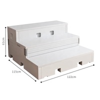 Plateforme de chœur réversible à trois niveaux en PE haute densité moulé par soufflage avec roues, marches/scène portables à double usage