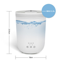 Nouvel humidificateur ultrasonique intelligent de bureau pour aromathérapie, fonction de minuterie, fonctionnement silencieux, capacité de 1,0 à 2,5 L pour la maison et le bureau