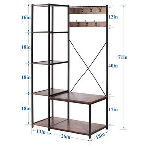 Floor-standing clothes <b>rack</b>, simple coat <b>rack</b> for bedroom, hanging clothes <b>rack</b>, standing clothes <b>rack</b>, storage <b>shelf</b>, - Product Image 5