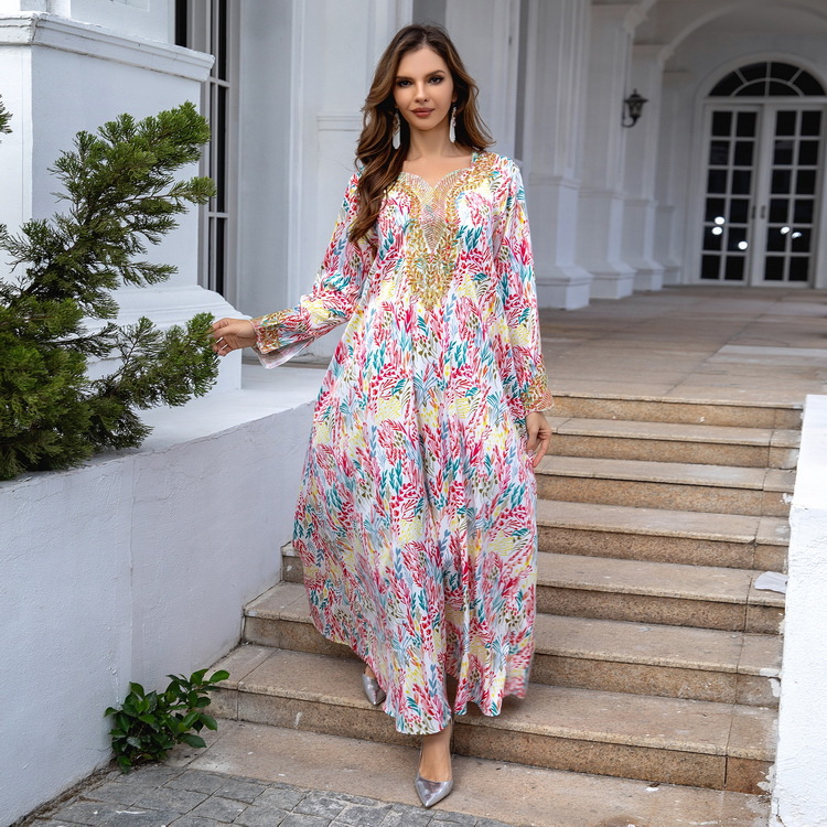 Open Abaya Muslim Flower Dress Women's Middle East Abaya Women's Light Luxury  Dress Muslim Dubai Daily Dress| Alibaba.com