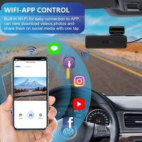 Mini Cámara para Auto con Doble Lente IPS de 1.5 Pulgadas, Control por Aplicación WiFi, DVR 2K HD, Visión Nocturna, Sensor G, Pantalla Táctil, Aparcamiento, RAM, Ángulo de 170°