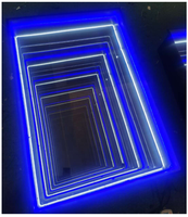 Lampu Dinding Gudang Panggung Lantai Dansa LED Infinity Neon Cermin Bercahaya DMX Berkabel, Lampu Bata, IP55, 6000K