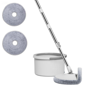 OKKiHOME-<span class=keywords><strong>Cubo</strong></span> de fregona giratoria de 2,5 L <span class=keywords><strong>con</strong></span> sistema de separación de agua autolimpiante Turbo, placa plegable y movilidad de 4 <span class=keywords><strong>ruedas</strong></span> - Product Image 1