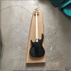 Bajo eléctrico de cinco cuerdas personalizado, cuello de Arce, acabado en negro de ébano para principiantes, instrumento de rendimiento de Rock Universal para principiantes - Product Image 2