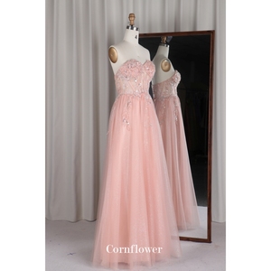 Robe de soirée longue moderne Aline <span class=keywords><strong>sexy</strong></span>, sans manches, style corset, dos nu, bretelles croisées, avec sequins et perles - Product Image 2