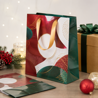 Sac en papier de luxe personnalisé avec ruban, finition colorée et poignée stratifiée brillante, poignée avec impression artistique et soufflet latéral, pour cadeaux et fêtes