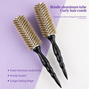 Peigne à cheveux bouclés en poils de porc de haute qualité 1008, manche en bois antistatique, peigne à cheveux bouclés pour <span class=keywords><strong>la</strong></span> coiffure, usage domestique - Product Image 5