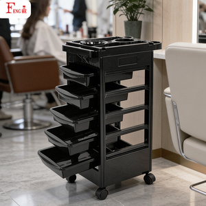 Xe đẩy chuyên dụng cho tiệm cắt tóc Custom <span class=keywords><strong>Barber</strong></span> Exclusive Trolley W-x044 PP bóng, 5 ngăn kéo, dễ vệ sinh - Product Image 6