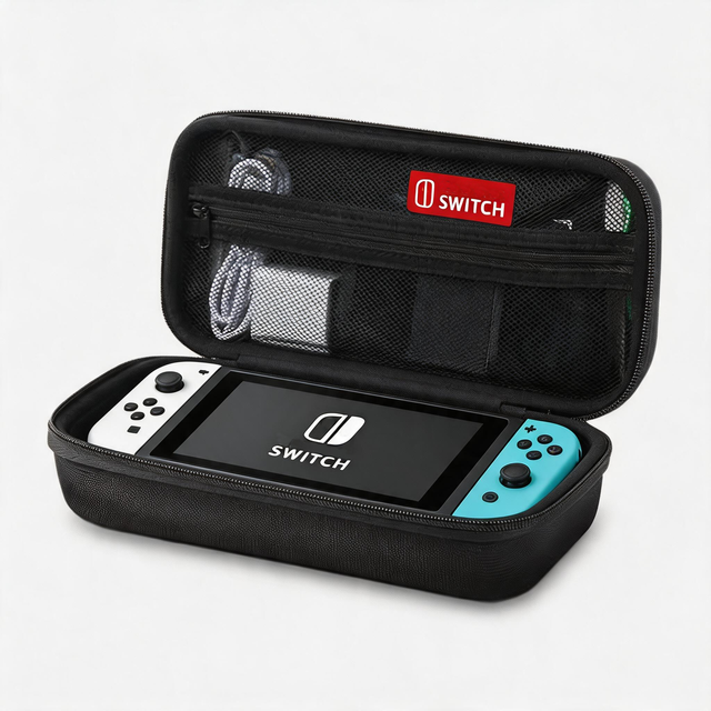 Hard Shell Switch OLED Carrying Case Compatible with Nintendo Switch OLED Console Portable Pouch with 20 Game Slots and Adapter