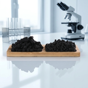 Granulés de <span class=keywords><strong>charbon</strong></span> <span class=keywords><strong>actif</strong></span> (noir de carbone) de qualité industrielle, pureté 99,9 % pour la purification du biogaz, en vrac - Product Image 1