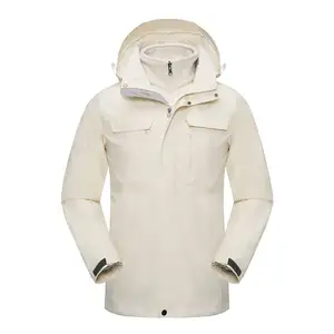 Su geçirmez fırtına ceket erkek artı polar sıcak rüzgar geçirmez aşağı erkek ceket Hood ile