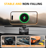 Nouveau support de voiture avec chargeur sans fil 15W, support de téléphone à ventouse, rotatif à 360 degrés