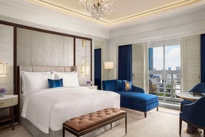 Juego de muebles de dormitorio de Hotel St. Regis Yakarta, habitación de invitados de lujo moderna, cama tamaño King, balcón, muebles de sala de estar para villas - Product Image 3