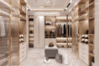 Armoire intégrée autoportante moderne de grande capacité pour chambre et dressing, avec étagère à chaussures, îlot à bijoux, multifonctionnelle, pour hôtel