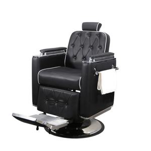 Sillón de Peluquería de Lujo Negro y Dorado, Silla de Cuidado del Cabello de Cuero Sintético, Bomba Hidráulica Portátil, Reclinable, Moderna, para Corte de Cabello - Product Image 3